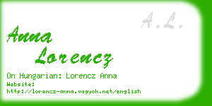 anna lorencz business card
